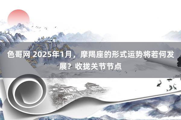 色哥网 2025年1月，摩羯座的形式运势将若何发展？收拢关节节点
