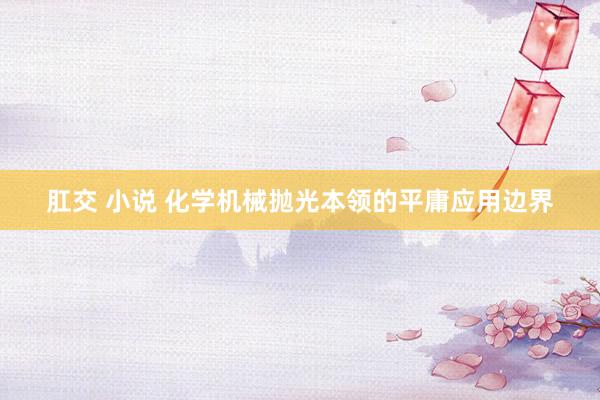 肛交 小说 化学机械抛光本领的平庸应用边界