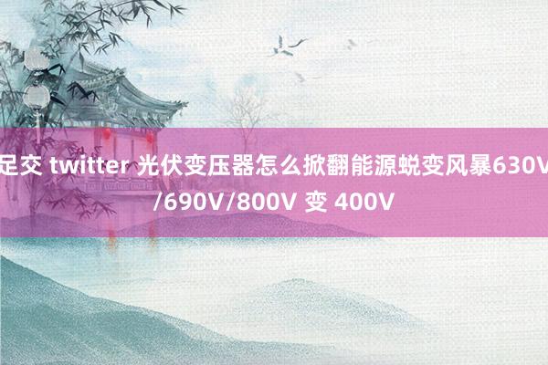足交 twitter 光伏变压器怎么掀翻能源蜕变风暴630V/690V/800V 变 400V