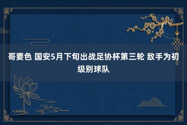 哥要色 国安5月下旬出战足协杯第三轮 敌手为初级别球队