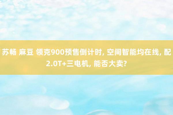 苏畅 麻豆 领克900预售倒计时， 空间智能均在线， 配2.0T+三电机， 能否大卖?