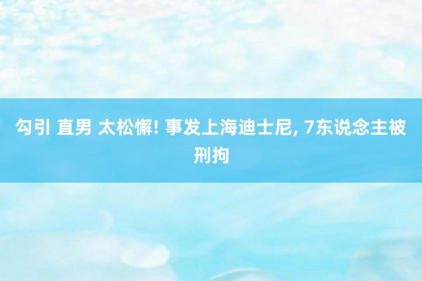 勾引 直男 太松懈! 事发上海迪士尼， 7东说念主被刑拘