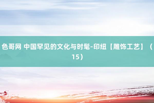 色哥网 中国罕见的文化与时髦-印纽【雕饰工艺】（15）
